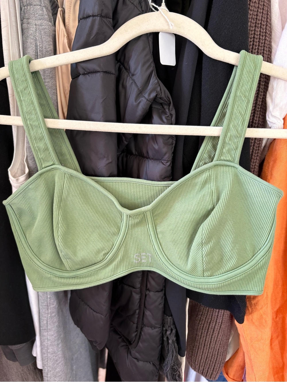 SET Active Sage Ribbed Underwire Bralette